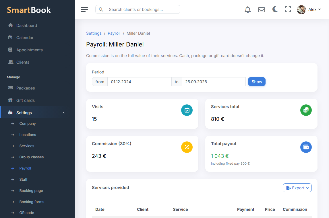 Client packages (visit packs)