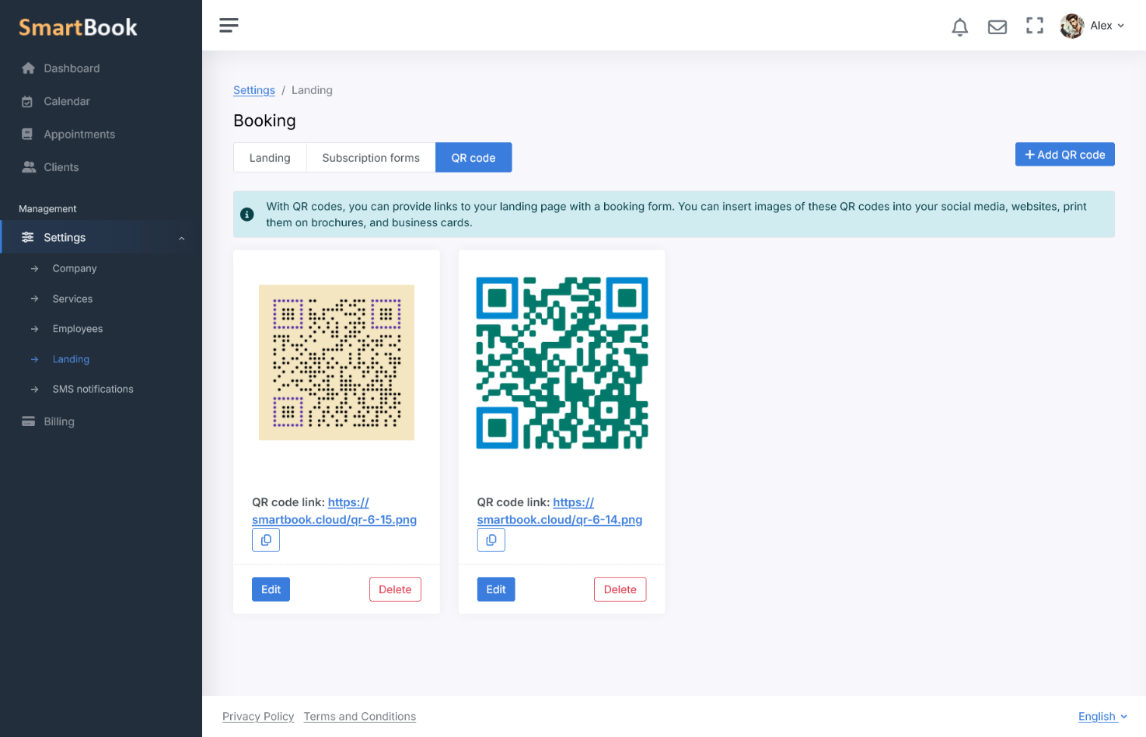 Personalized booking landing page