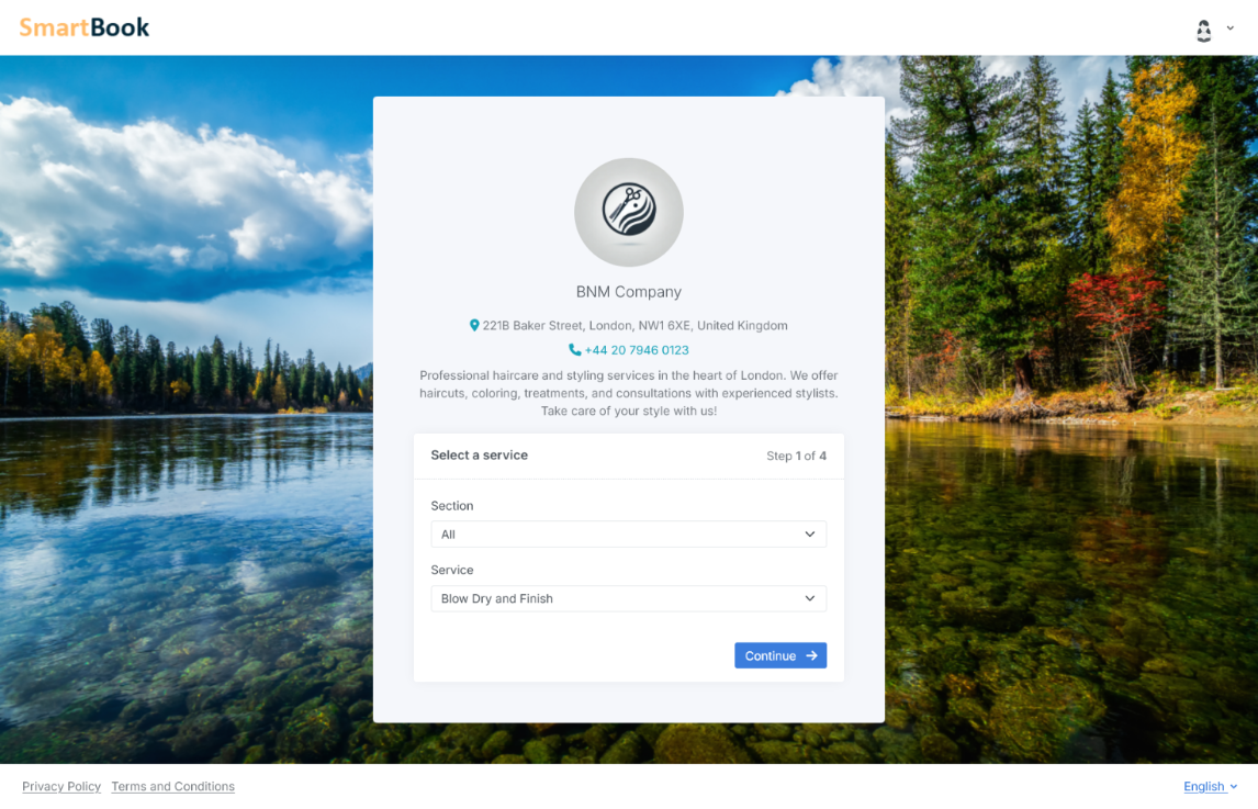 Personalized booking landing page